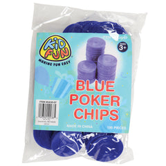 Blue Poker Chips/100 Per Pkg