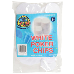 White Poker Chips/100 Per Pkg