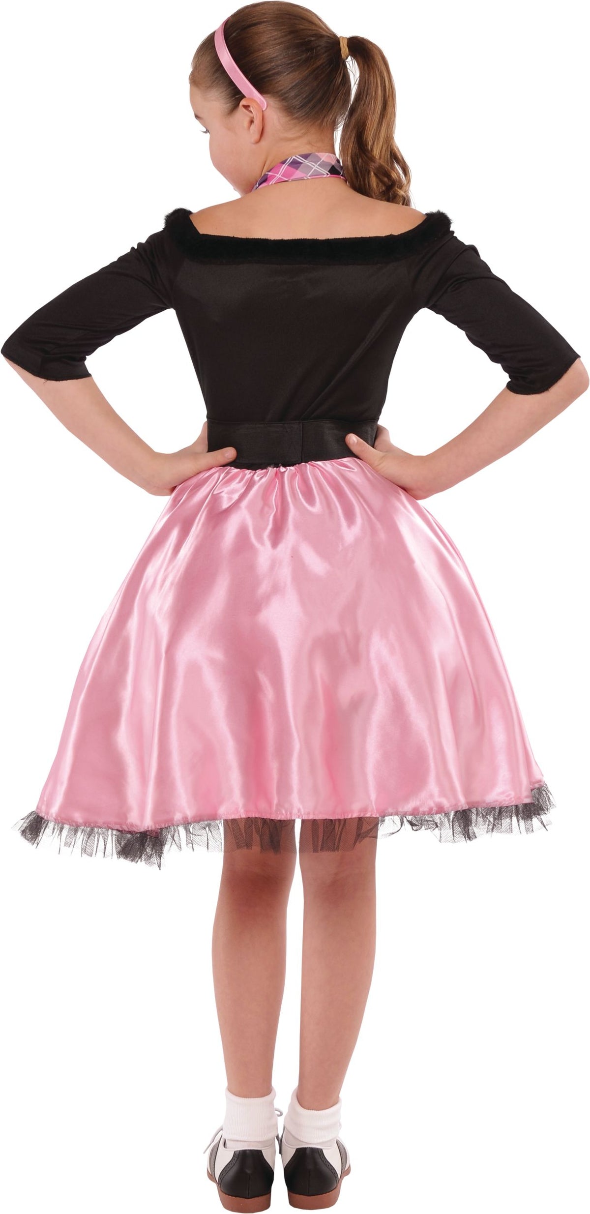 Girls' 1950s Miss Sock Hop Costume with Poodle Skirt & Accessories