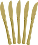 Heavy Duty Gold Plastic Knives - 7.75 in. | 50 Count