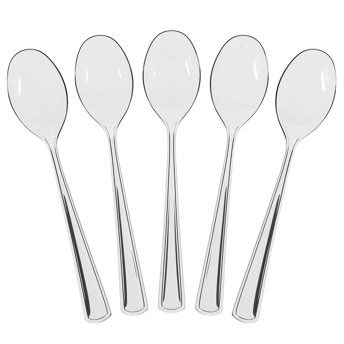 Unleashed - Heavy Duty Clear Plastic Spoons | 50 Count