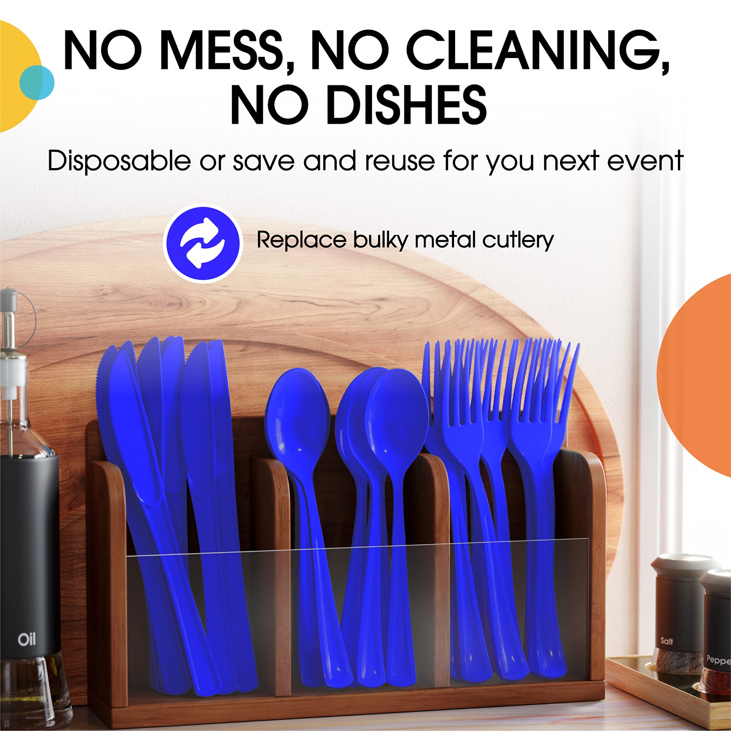 Unleashed - Heavy Duty Dark Blue Plastic Forks | 50 Count