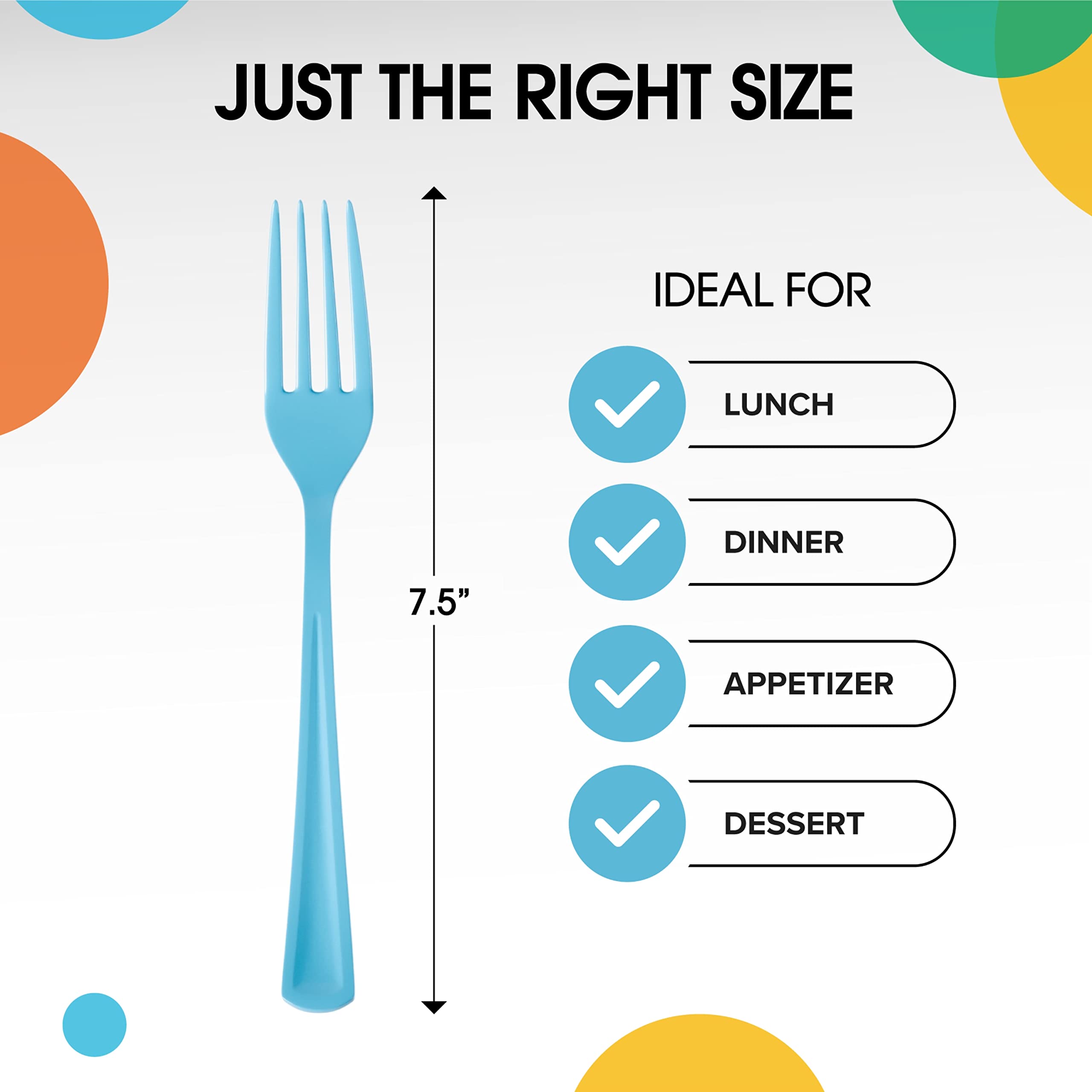 Heavy Duty Light Blue Plastic Forks | Case of 1200