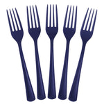 Heavy Duty Navy Plastic Forks - 7.5 in. | 50 Count