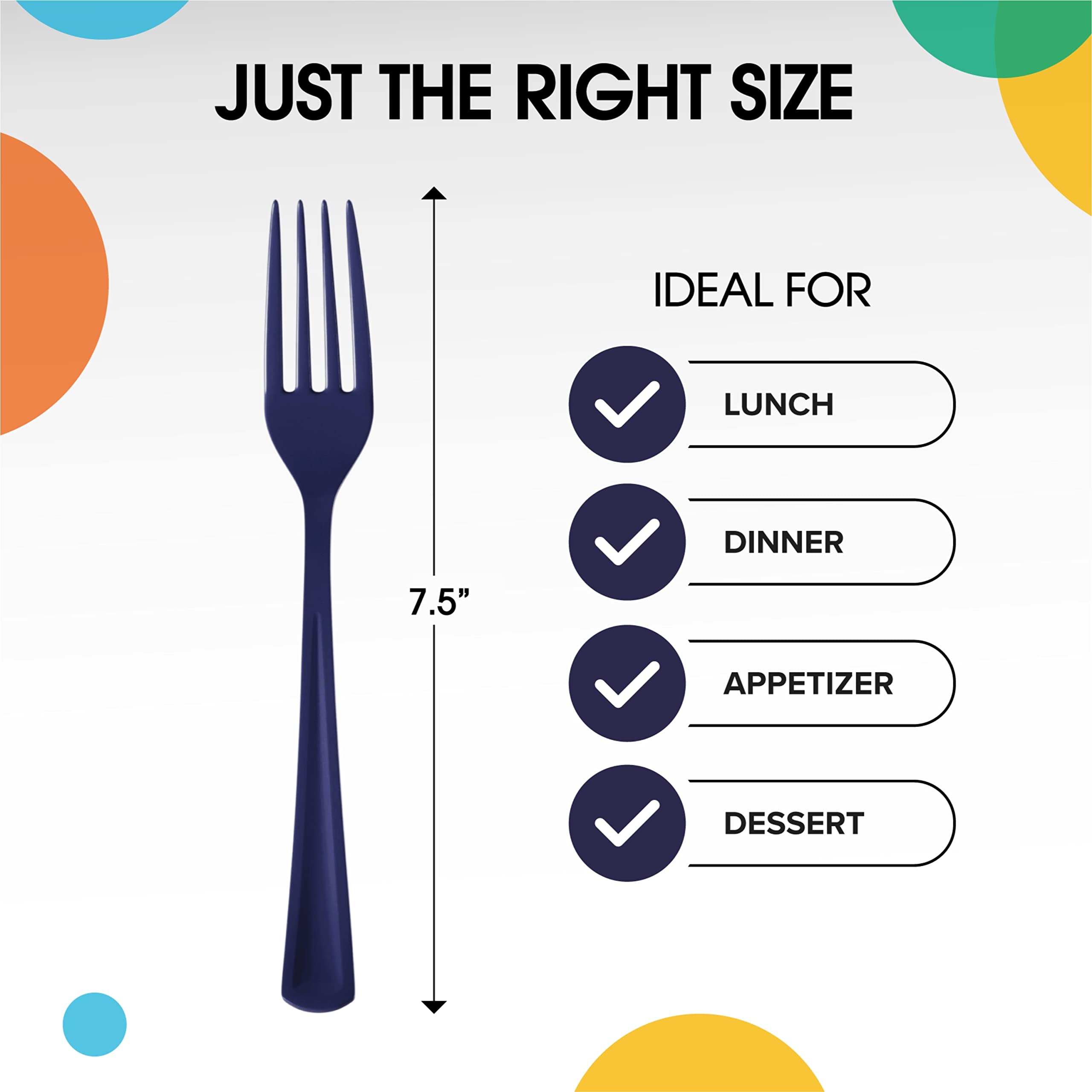 Heavy Duty Navy Plastic Forks | Case of 1200
