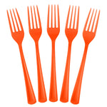Heavy Duty Orange Plastic Forks - 7.5 in. | 50 Count