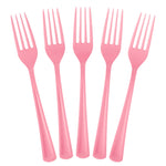 Heavy Duty Pink Plastic Forks - 7.5 in. | 50 Count