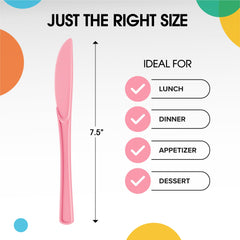 Heavy Duty Pink Plastic Knives | Case of 1200