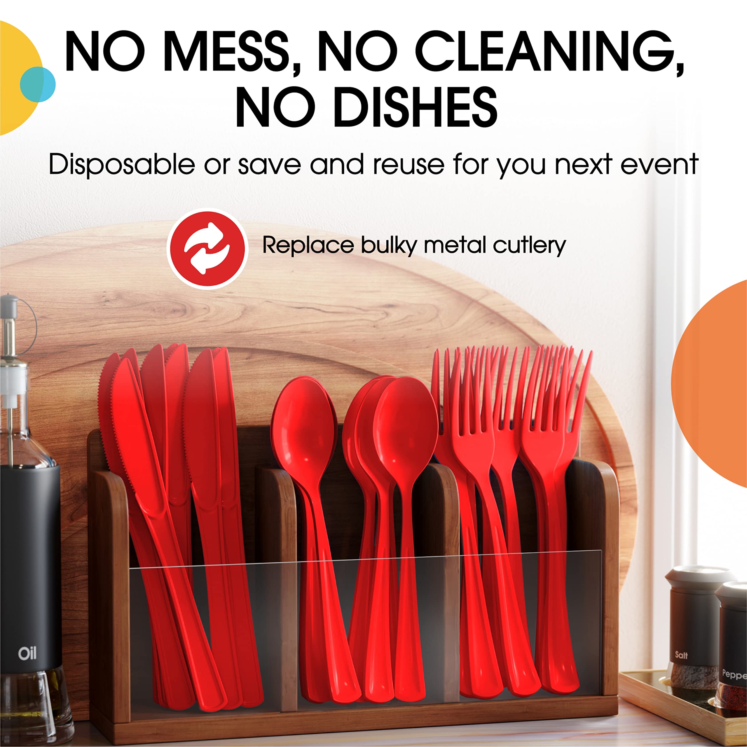 Unleashed - Heavy Duty Red Plastic Forks | 50 Count