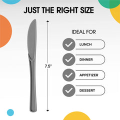 Heavy Duty Silver Plastic Knives | Case of 1200