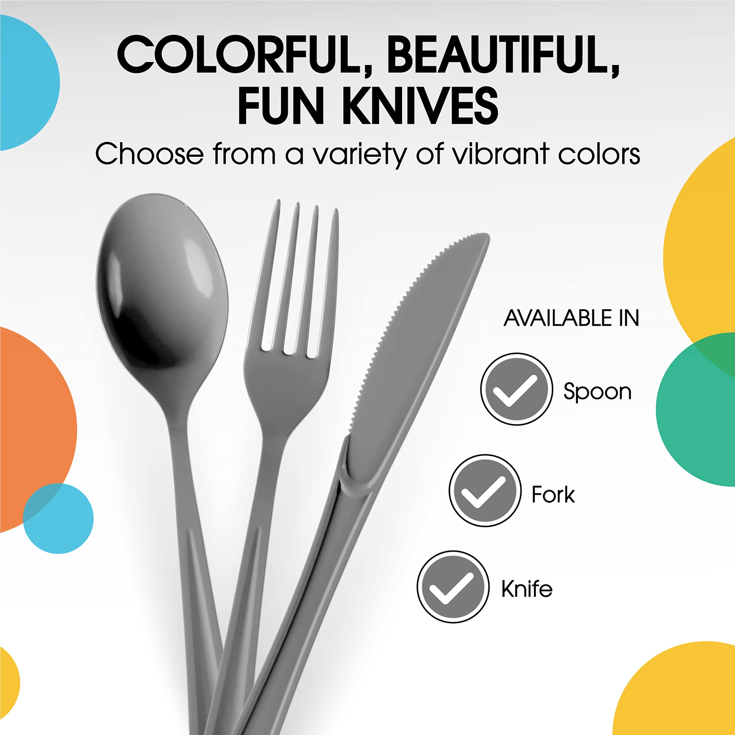 Heavy Duty Silver Plastic Knives | Case of 1200