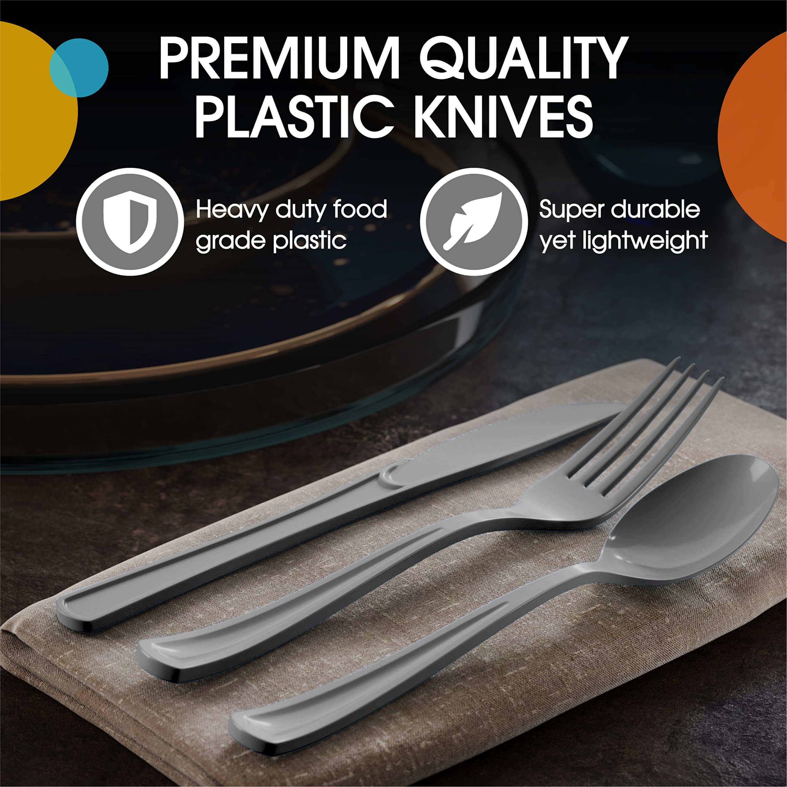 Heavy Duty Silver Plastic Spoons | Case of 1200