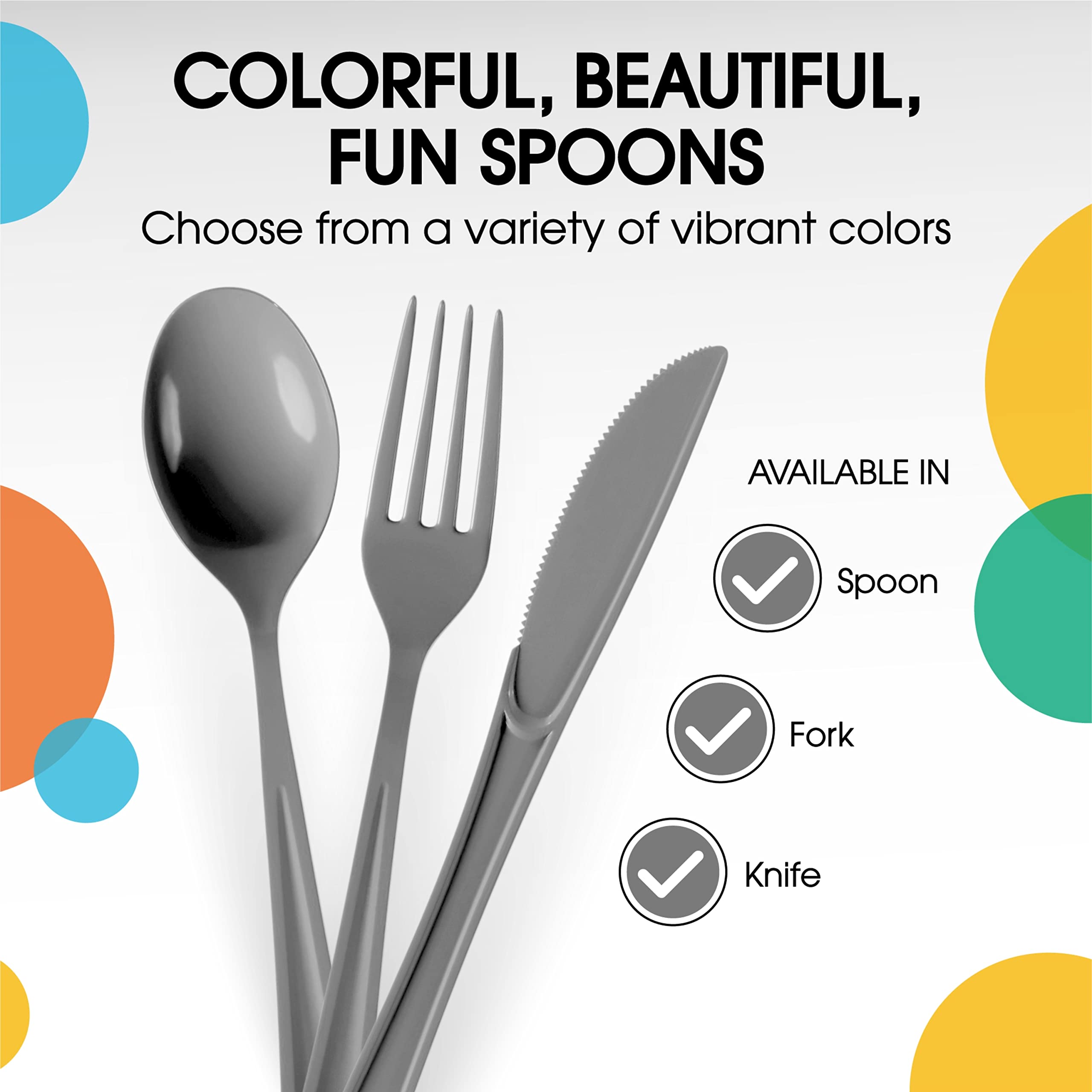 Heavy Duty Silver Plastic Spoons | Case of 1200