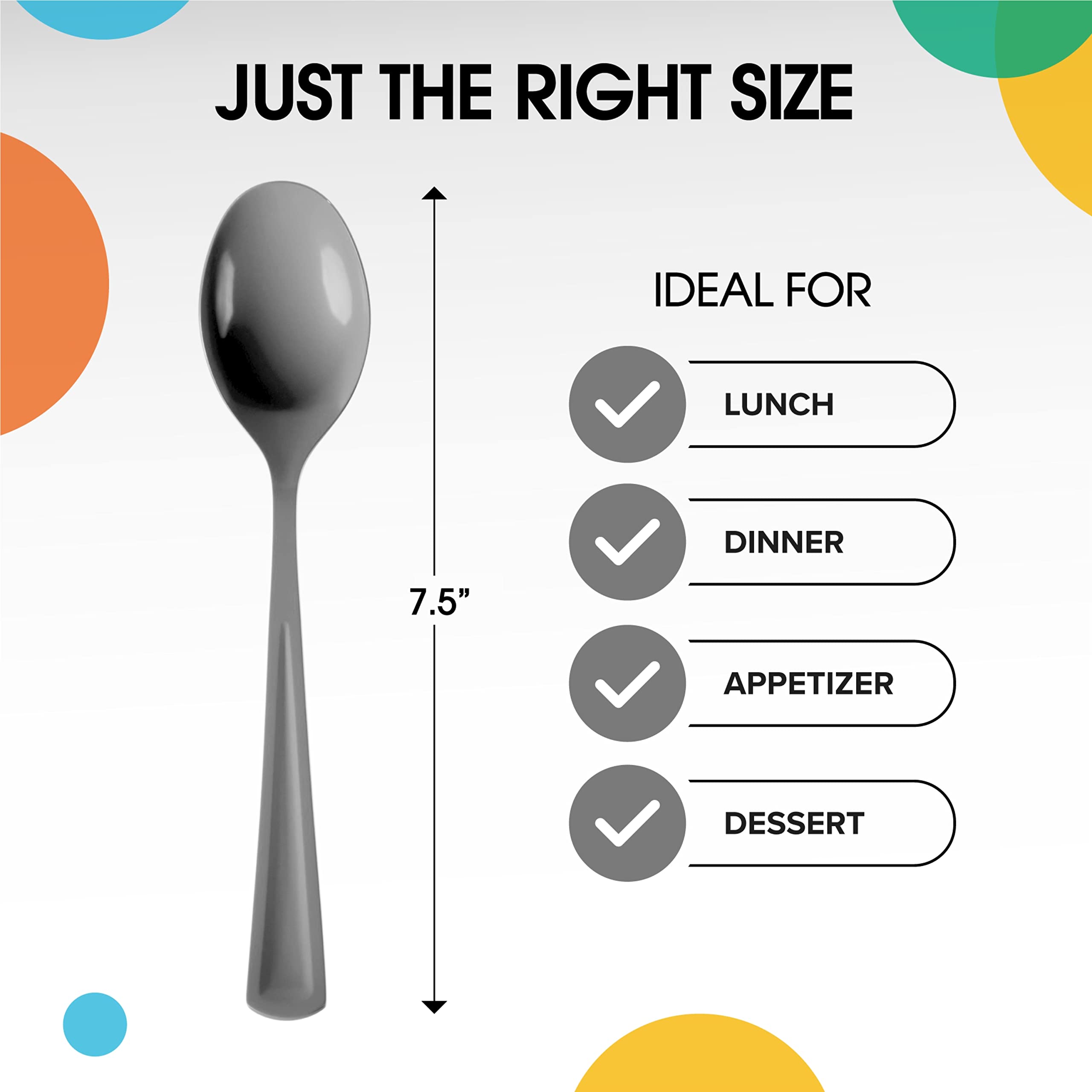Heavy Duty Silver Plastic Spoons | Case of 1200