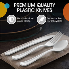 Heavy Duty White Plastic Knives | Case of 1200