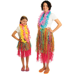 Child Paper Skirt W/Flwr-Pink/Multi
