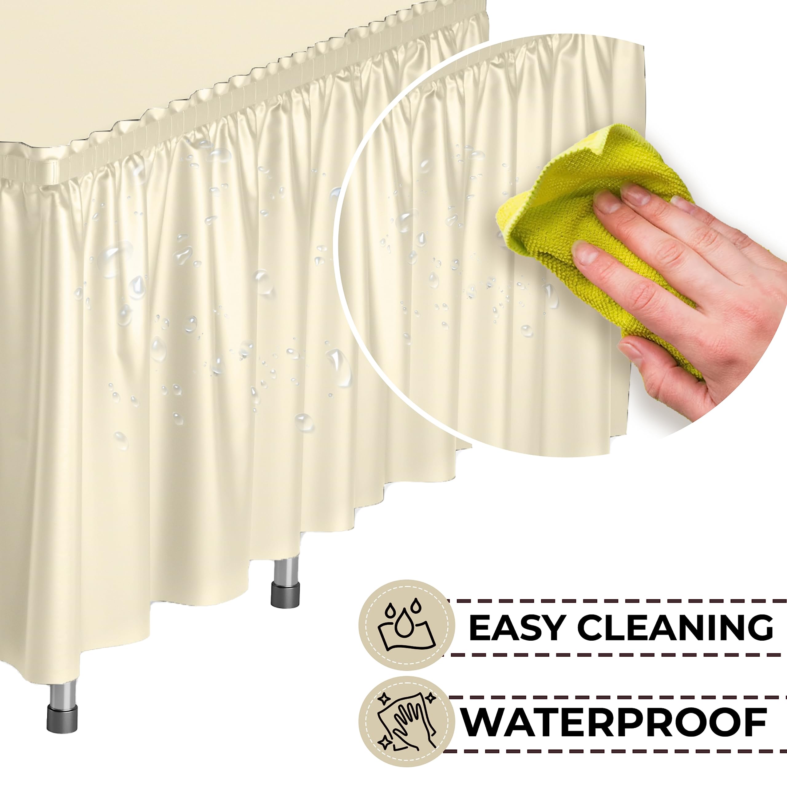 Ivory Plastic Table Skirt | Case of 48