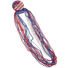 Metallic Bead Necklaces/R-W-B