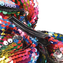Rainbow Sequins Hair Bow