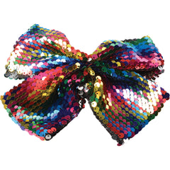 Rainbow Sequins Hair Bow