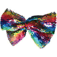 Rainbow Sequins Hair Bow