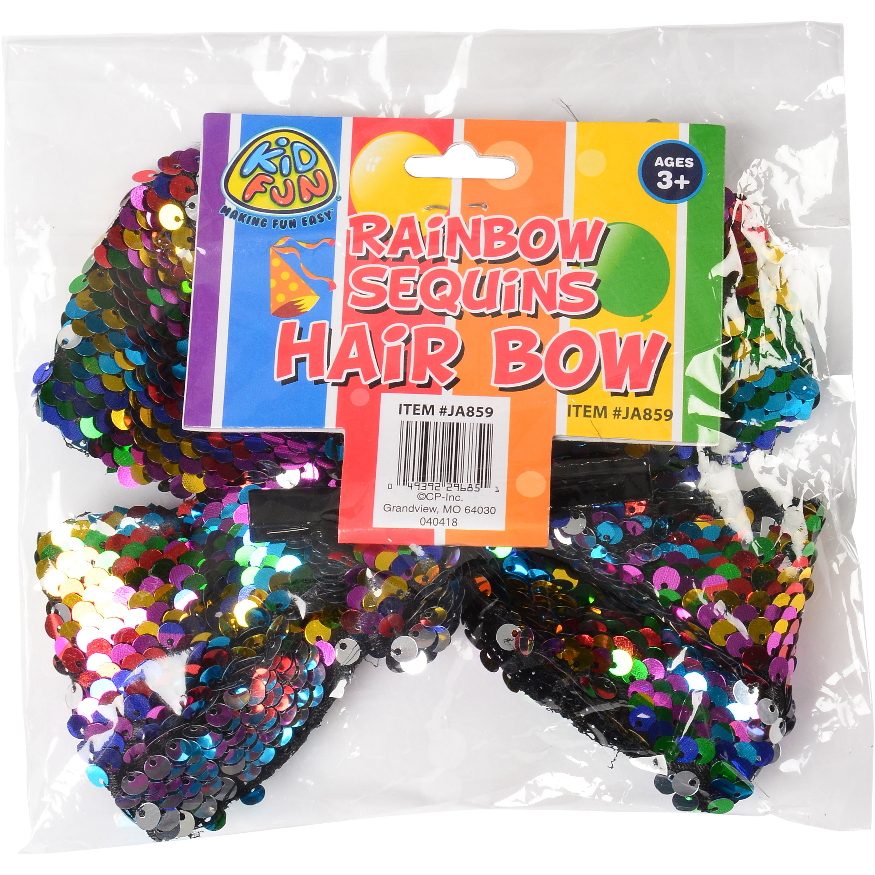Rainbow Sequins Hair Bow
