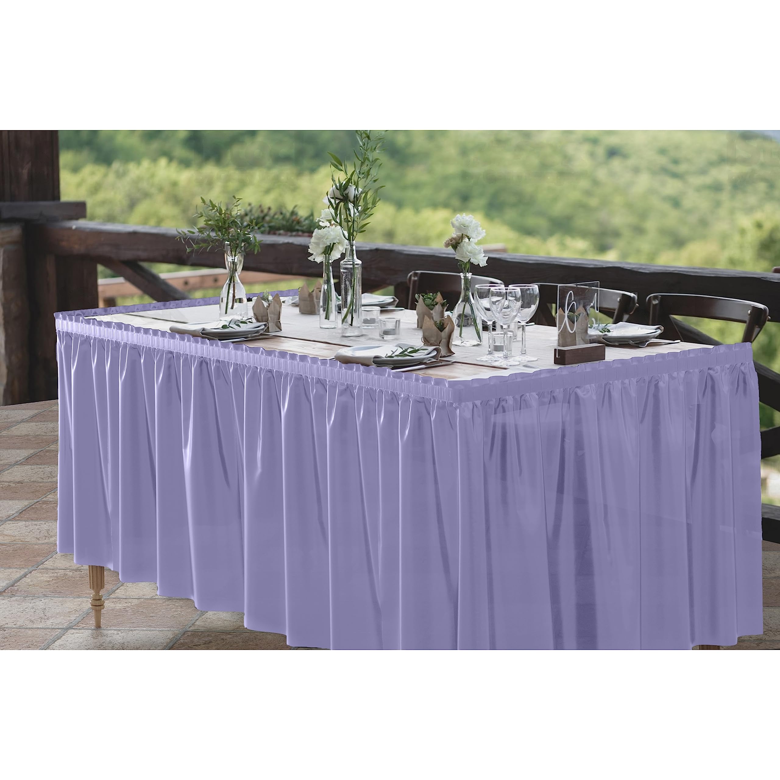 Lavender Plastic Table Skirt | Case of 48