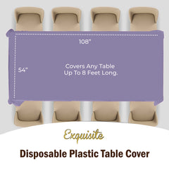 Premium Lavender Plastic Table Cover | Case of 96
