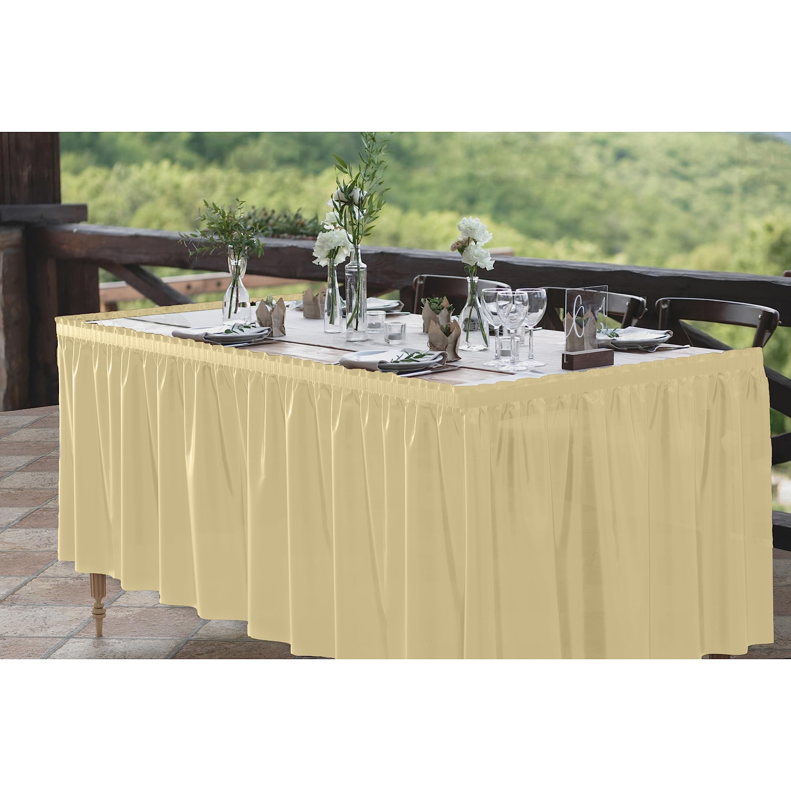 Light Yellow Plastic Table Skirt | Case of 48