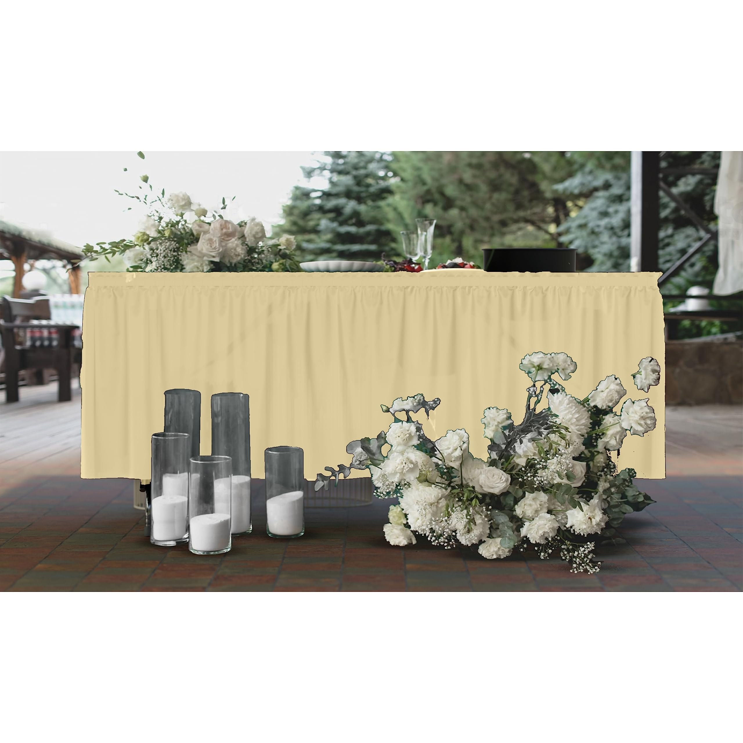 Light Yellow Plastic Table Skirt | Case of 48