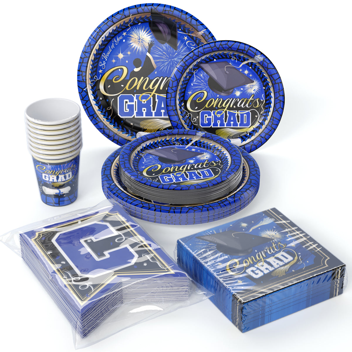 White/Blue Graduation Combo Pack | Service For 8