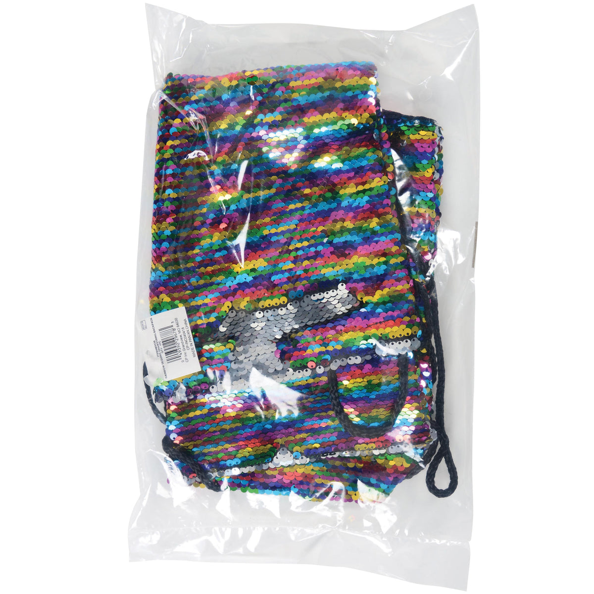 Rainbow Sequins Drawstring Backpack