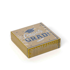 White/Gold Graduation Lunch Napkins | 24 Count
