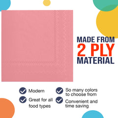 Pink Beverage Napkins | 50 Count