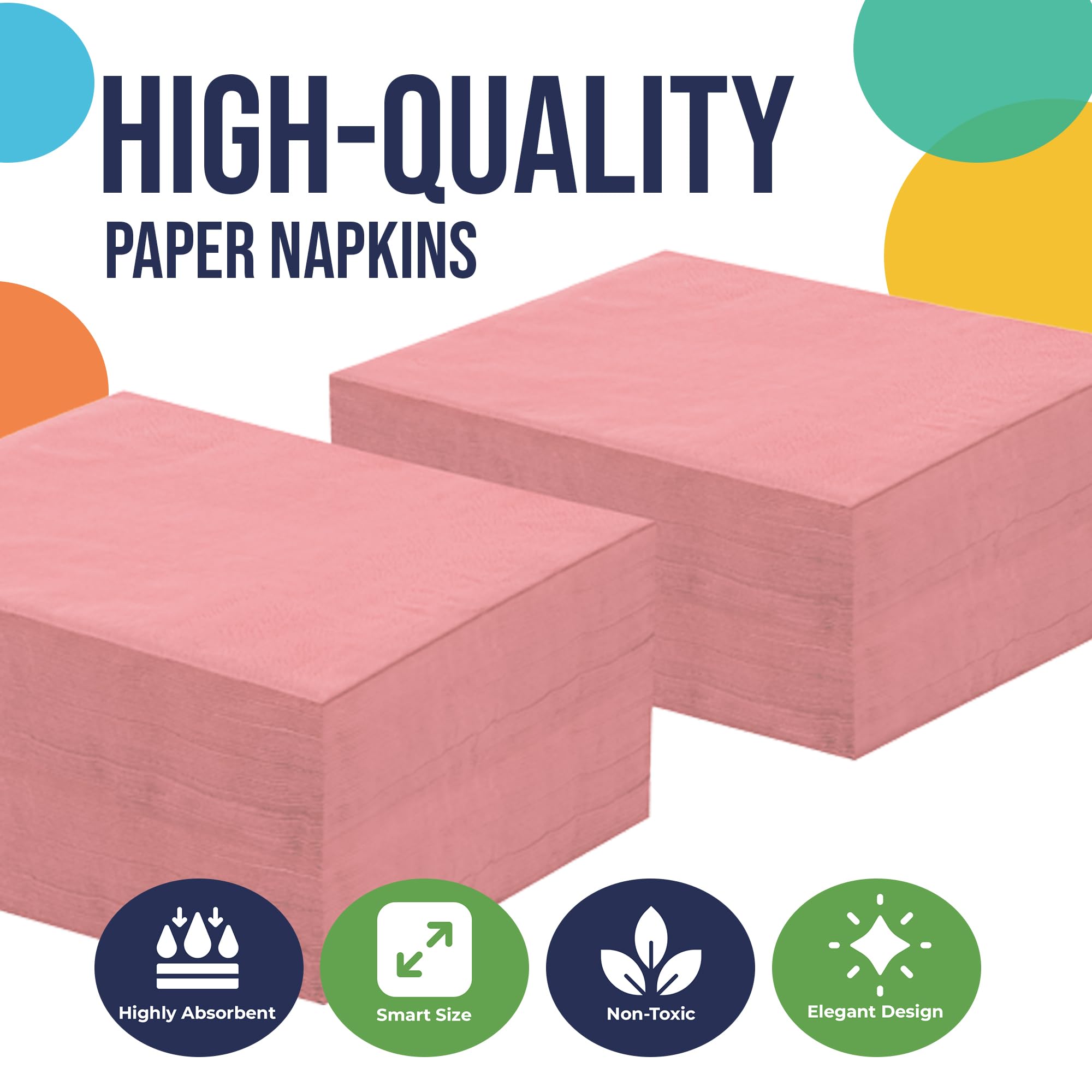 Pink Beverage Napkins | Case of 3600