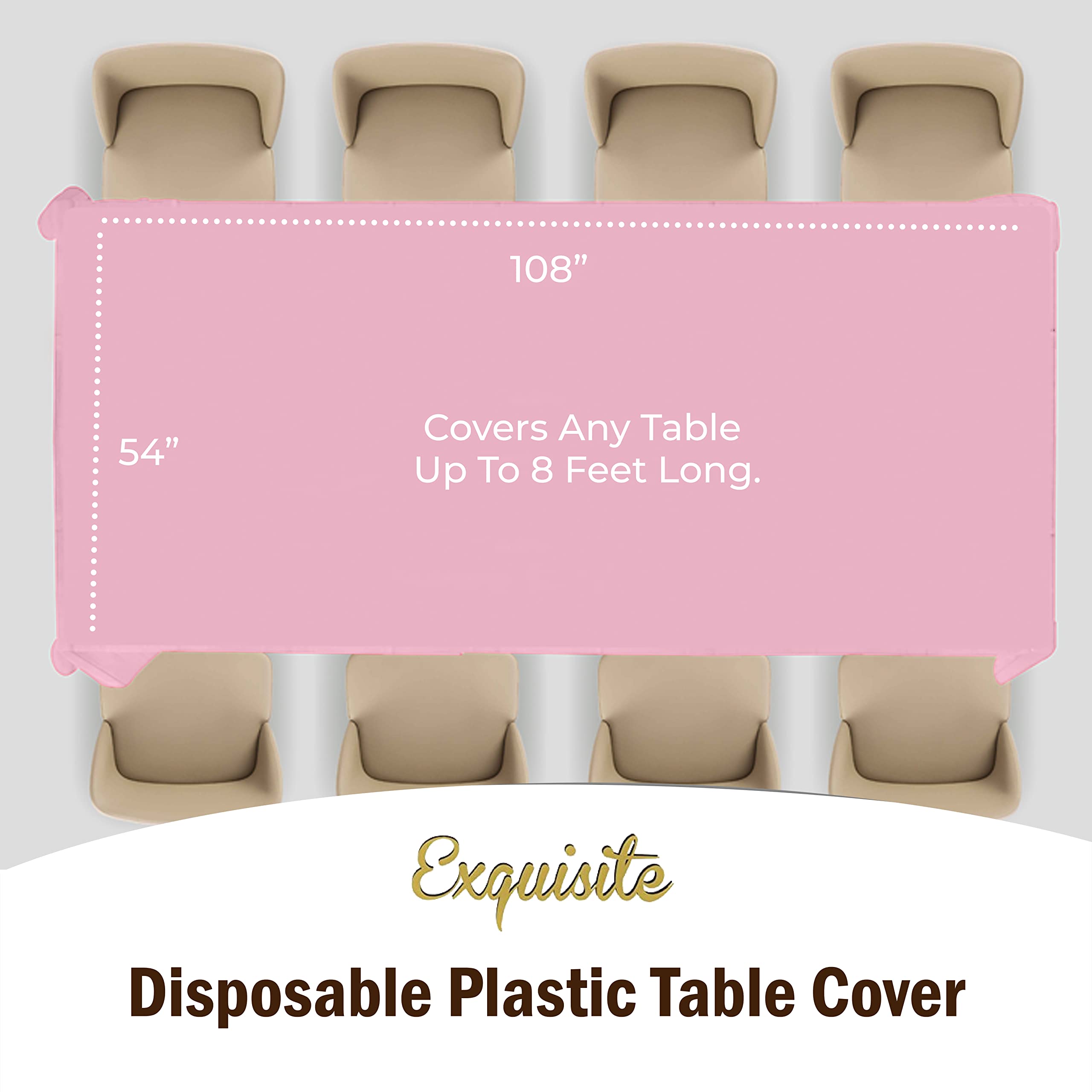 Pink Plastic Table Cover | Case of 48