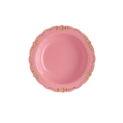 12 oz Coral/Gold Victorian Design Bowls | 20 Count