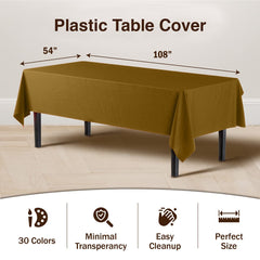 Premium Gold Plastic Table Cover | Case of 96