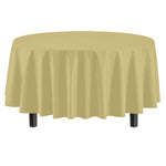 Premium Round Light Yellow Plastic Table Cover - 84 in.