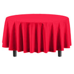 Premium Round Red Plastic Table Cover - 84 in.