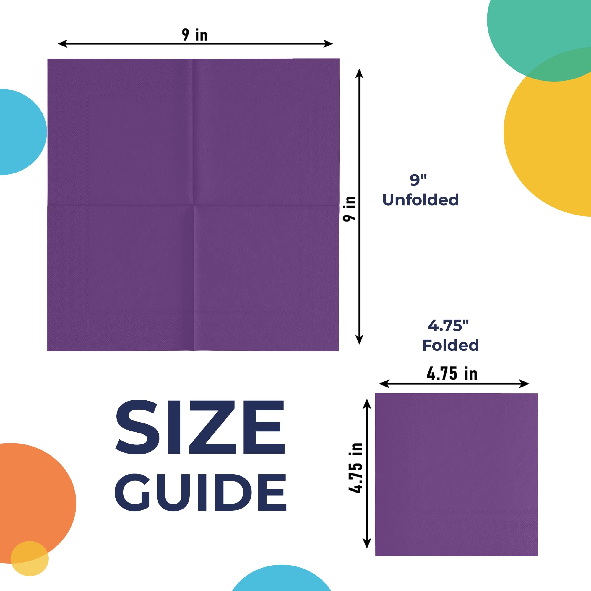Purple Beverage Napkins | Case of 3600