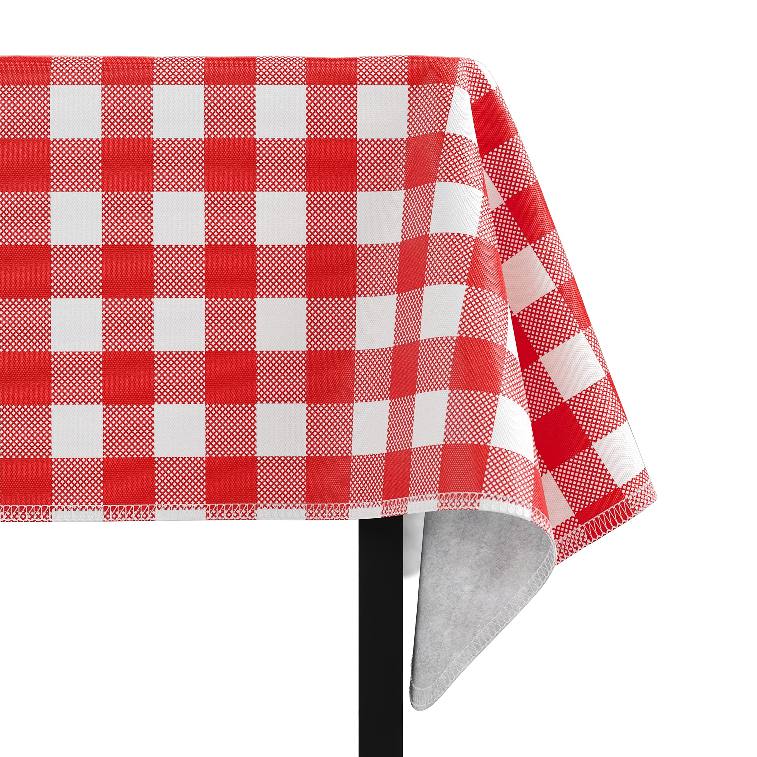 Red Gingham Flannel Backed Plastic Table Cover 54 In. x 108 In. | Case of 24