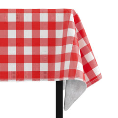 Red Gingham Flannel Backed Plastic Table Cover 54 In. x 108 In. | Case of 24