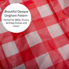 Red gingham plastic Table Cover