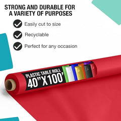 40 In. x 100 Ft. Red Table Roll | Case of 6