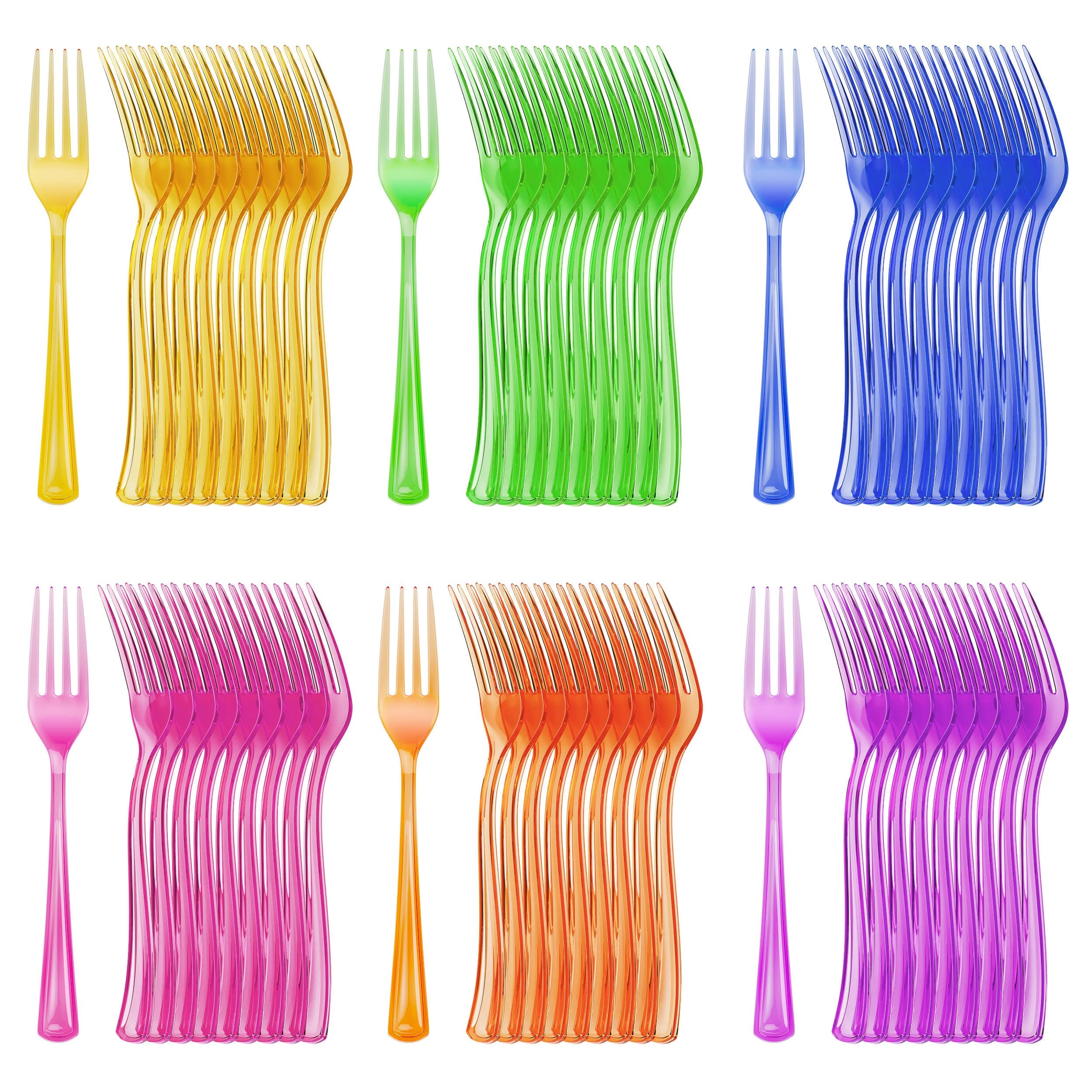 Heavy Duty Neon Plastic Forks | Case of 1440
