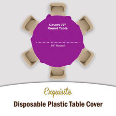 Round Magenta Plastic Table Covers | 12 Pack