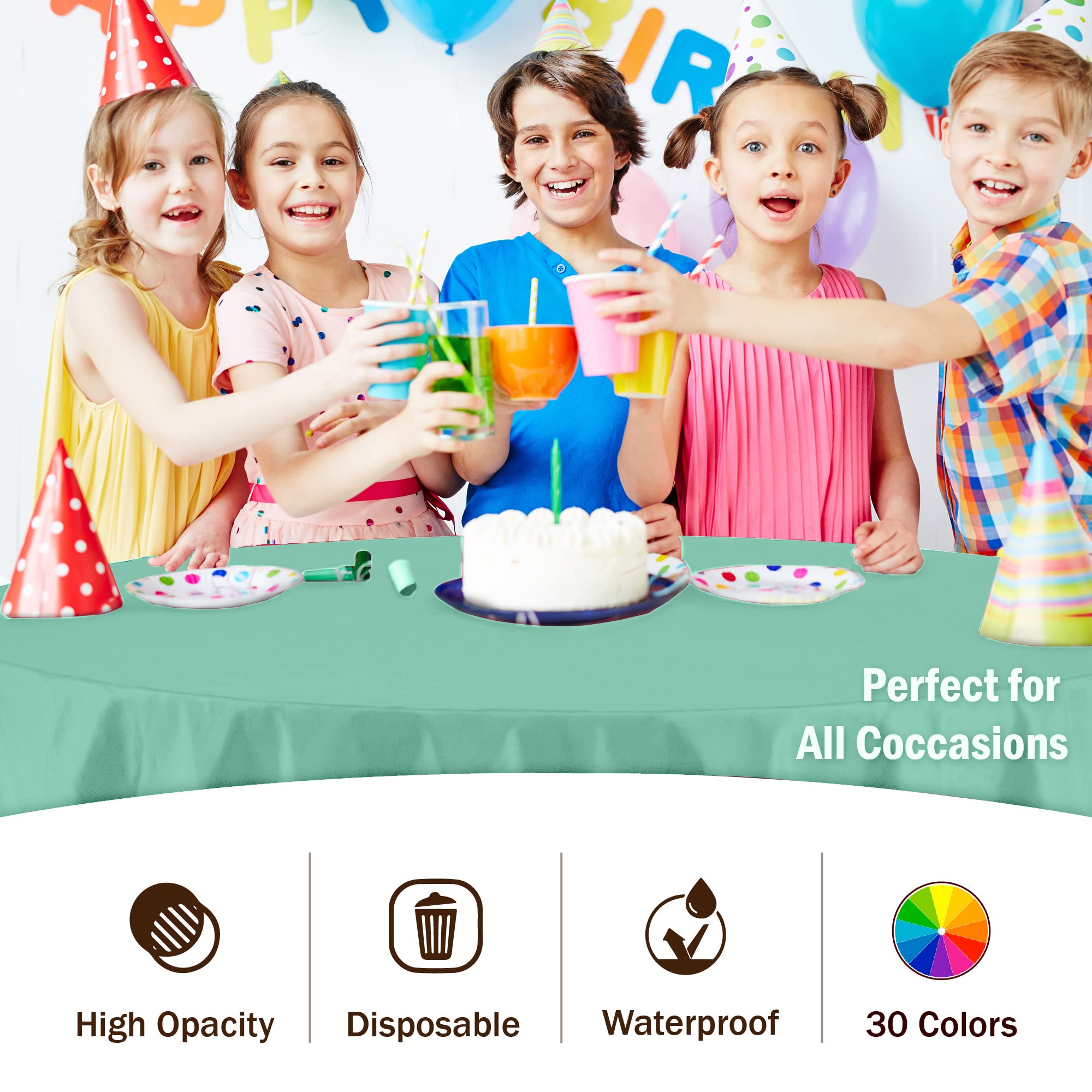 Round Mint Plastic Table Cover | Case of 48
