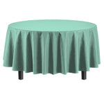 Round Mint Plastic Table Cover - 84 in.