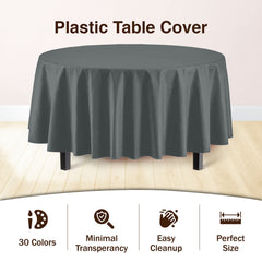 Round Silver Plastic Table Cover | Case of 48